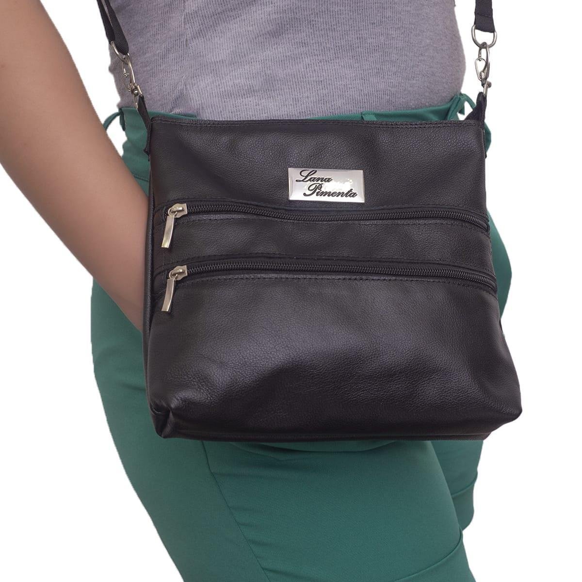 Bolsa de Couro Feminina alça transversal Menor preço em Bolsa de Couro Feminina alça transversal