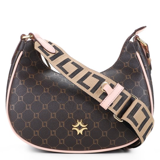 Bolsa de Couro Luz da Lua Mini Bag Baguete Feminina - Marrom