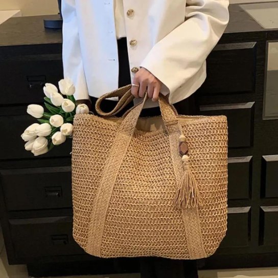 BOLSA DE PALHA FASHION SUMMER