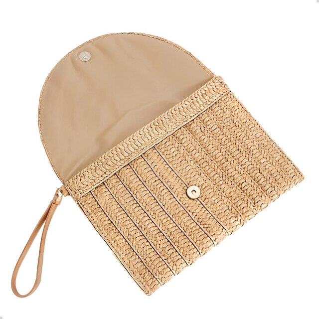Bolsa de Palha Pequena Acessório De Verão Praia Piscina Alça Transversal