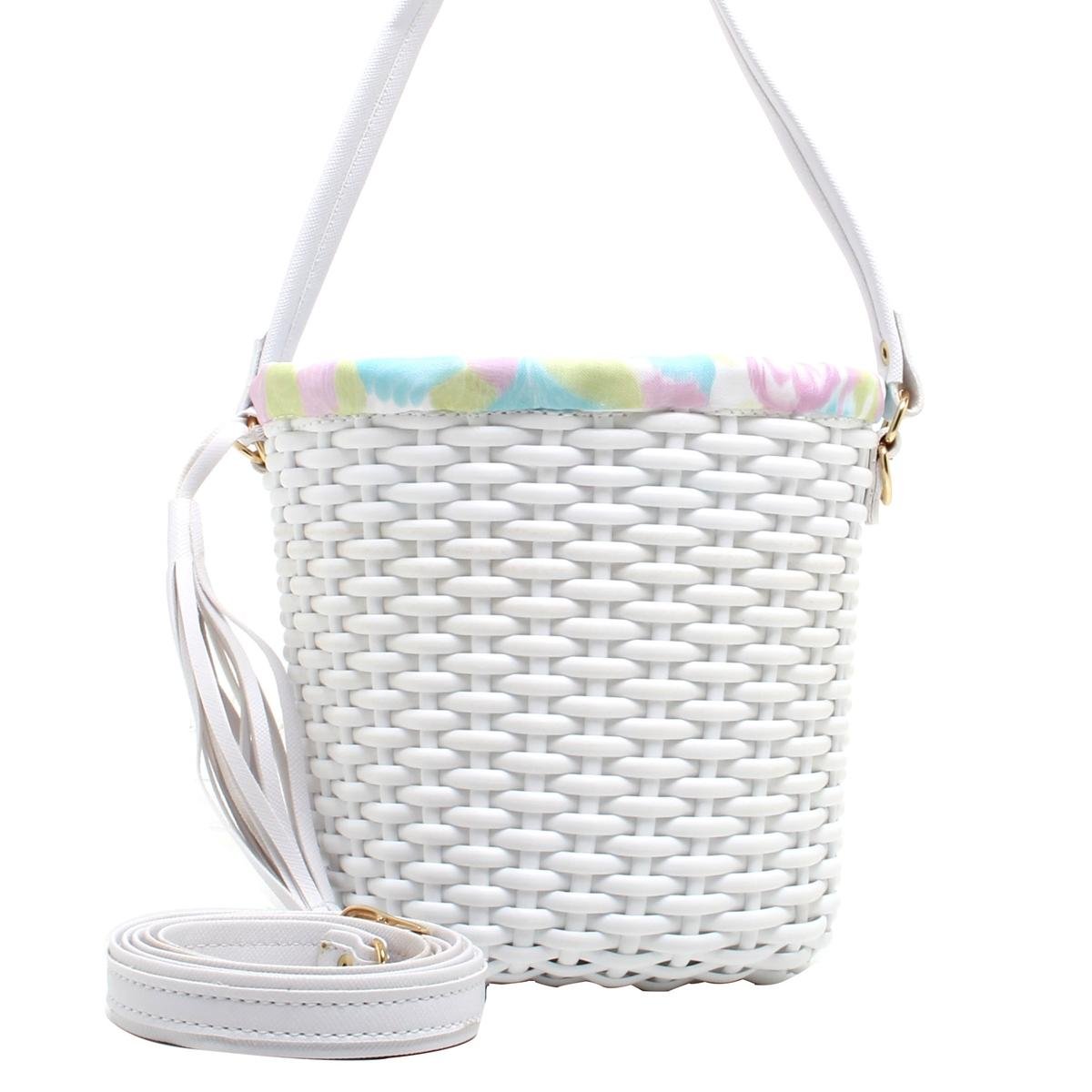 Bolsa De Palha Sintética Feminina - Branco