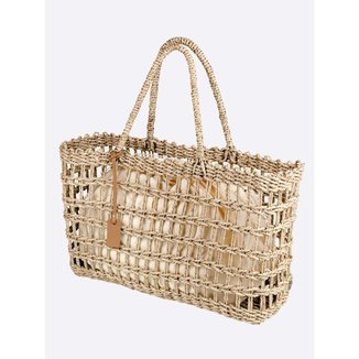 Bolsa de Palha Trançada com Forro Manly