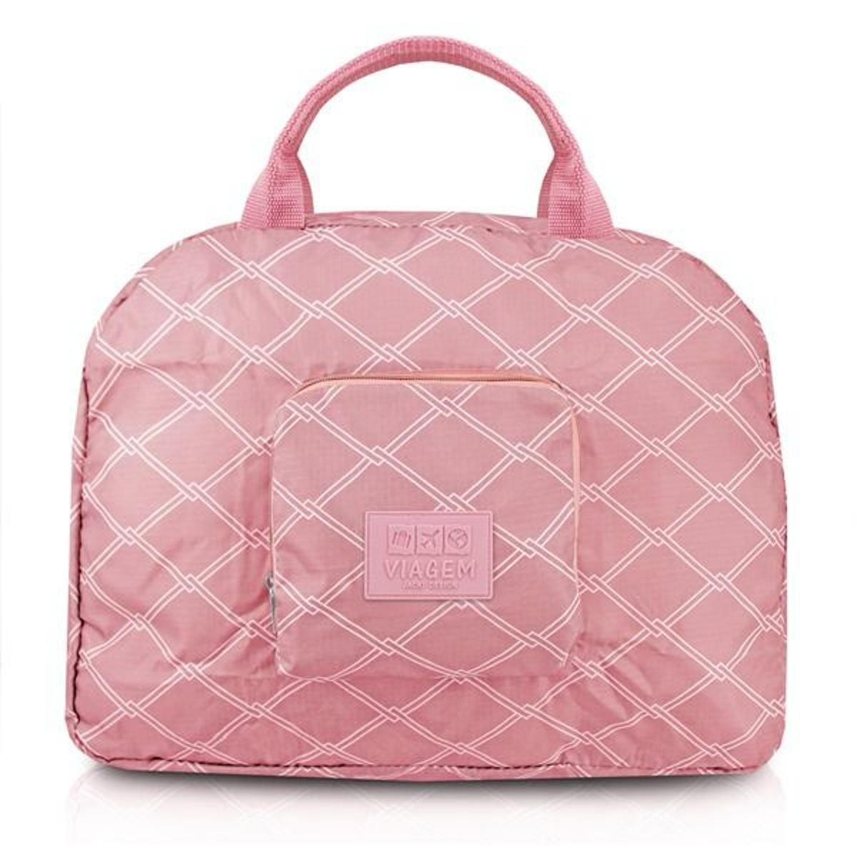 Bolsa de Viagem Jacki Design Dobrável Estampado - Rosa Menor preço em Bolsa de Viagem Jacki Design Dobrável Estampado - Rosa