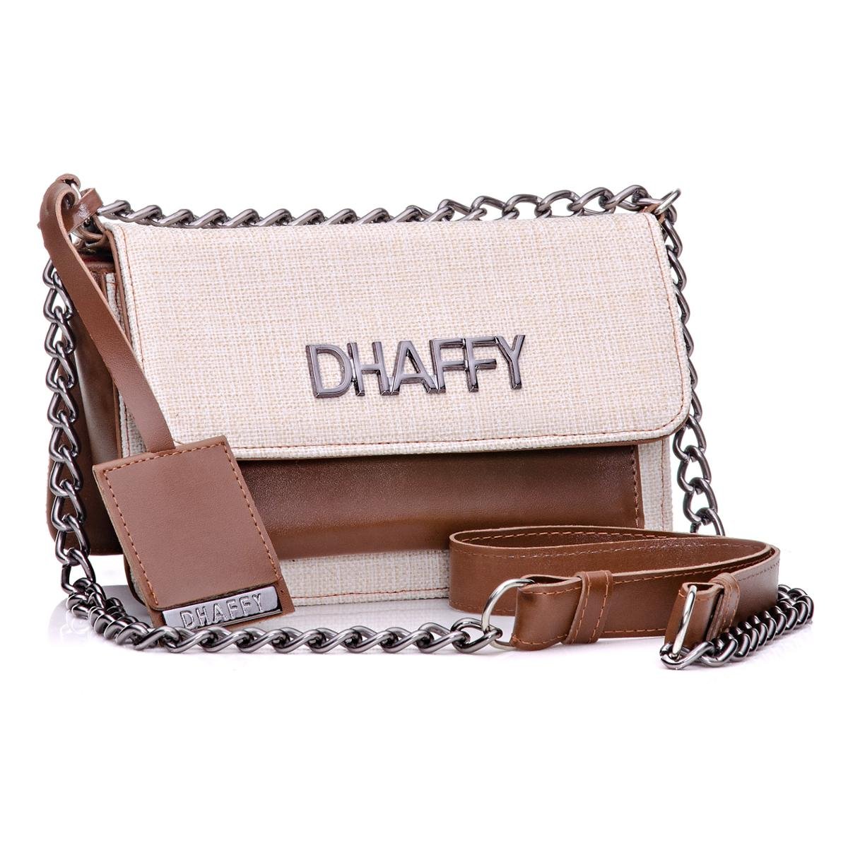 Bolsa Dhaffy Alça de Corrente Palha Feminina Menor preço em Bolsa Dhaffy Alça de Corrente Palha Feminina