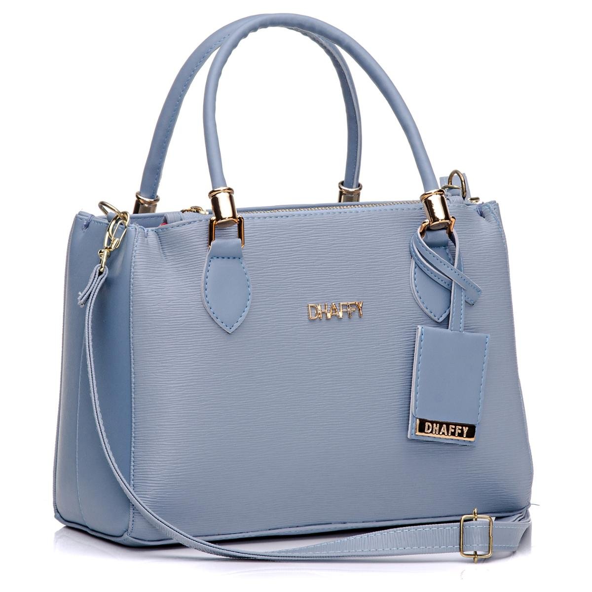 Bolsa Dhaffy Lorena Alça de Mão e Transversal Feminina - Azul Menor preço em Bolsa Dhaffy Lorena Alça de Mão e Transversal Feminina - Azul