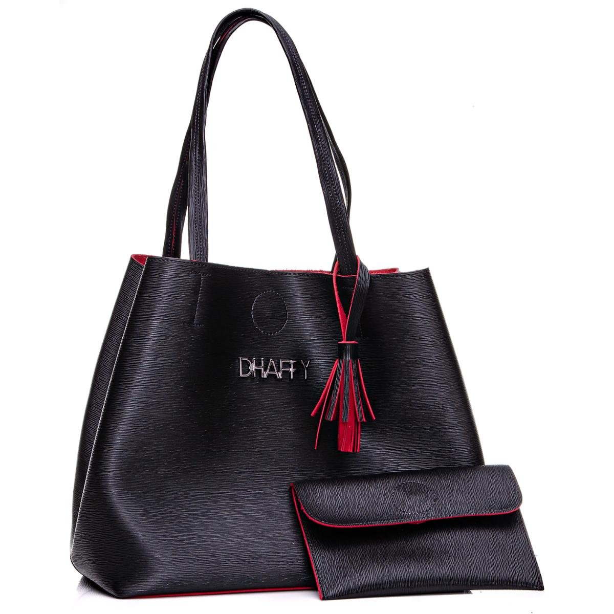 Bolsa Dhaffy Saco + Necessaire Feminina - Vermelho Menor preço em Bolsa Dhaffy Saco + Necessaire Feminina - Vermelho