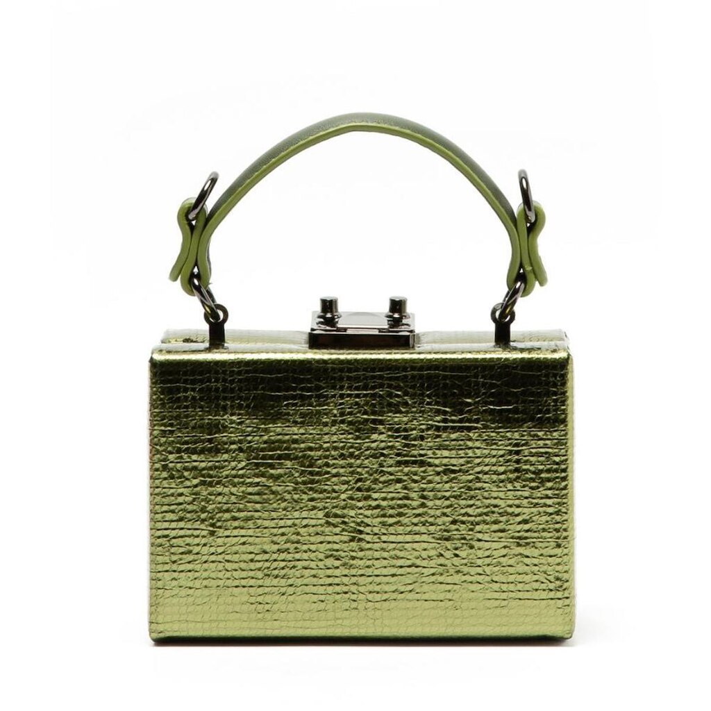 Bolsa Ellus Clutch Metal Details Feminina Dourado