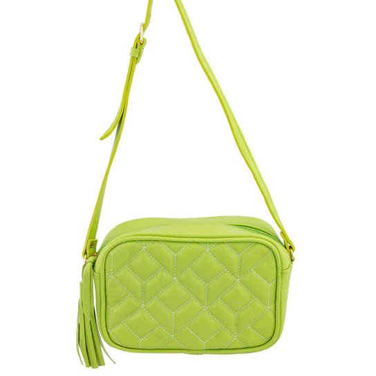 BOLSA EM COURO ALÇA COM REGULAGEM - Verde Limão