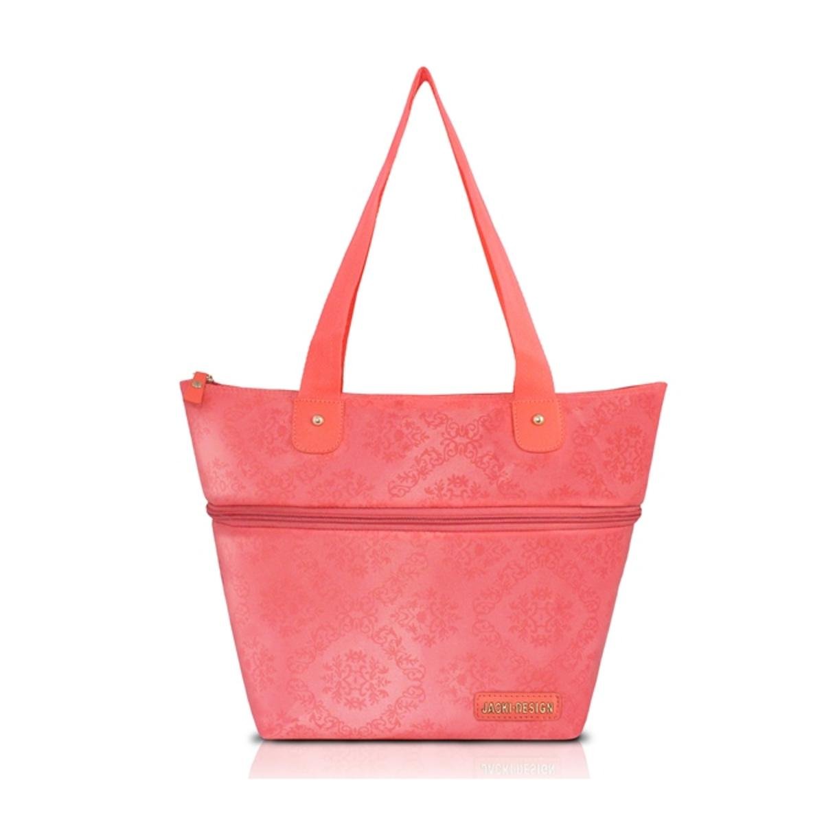 Bolsa Expansível Jacki Design Estampada - Salmão Menor preço em Bolsa Expansível Jacki Design Estampada - Salmão