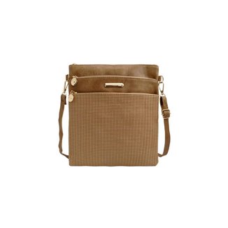 Bolsa Feminina Alça Transversal Compacta Ombro Tiracolo Media Básica Casual Dia a Dia Estampada