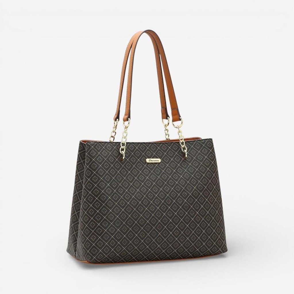 Bolsa Feminina Chenson Ombro Elemento Gráfico Café