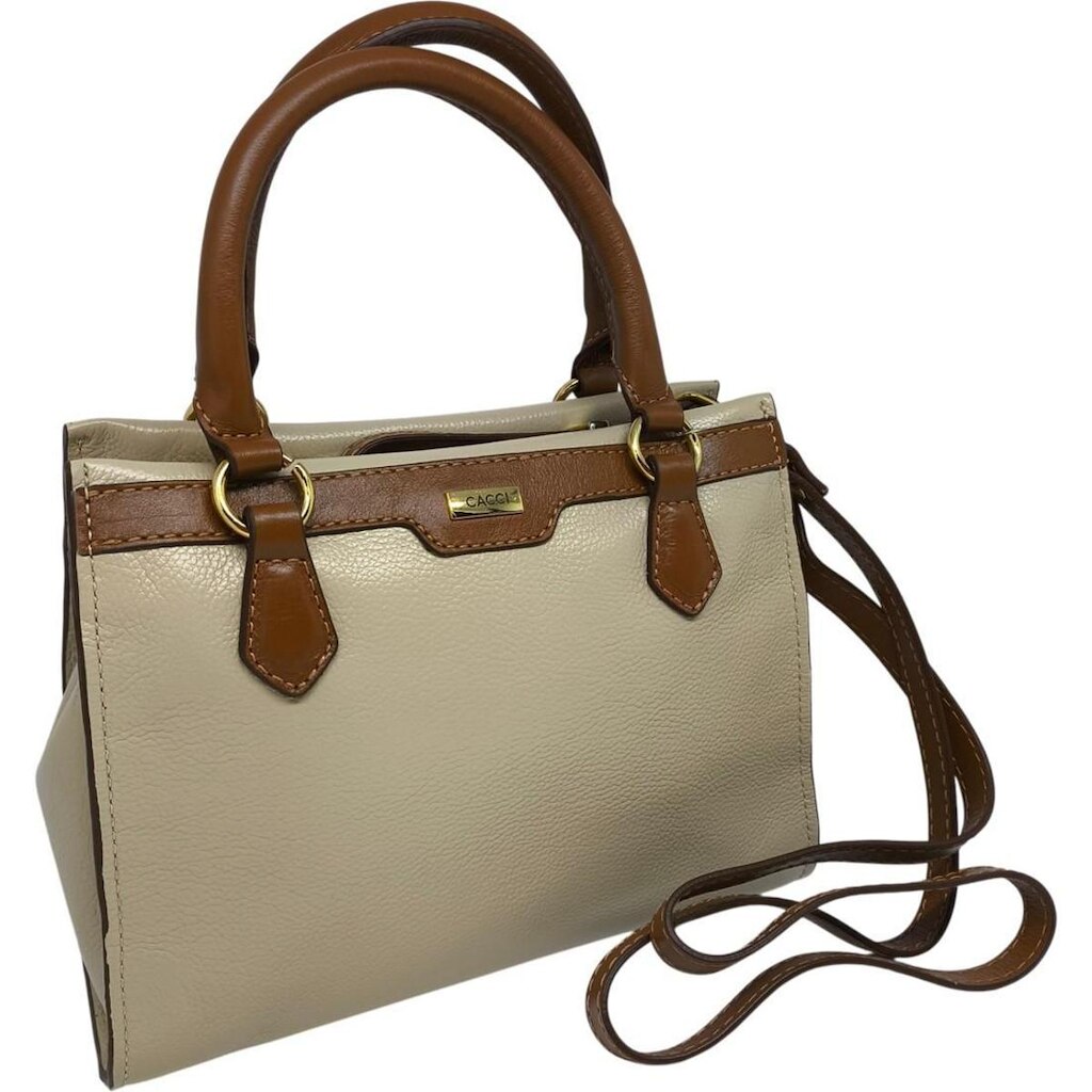Bolsa Feminina Couro Alça Dupla Transversal Ombro Cacci