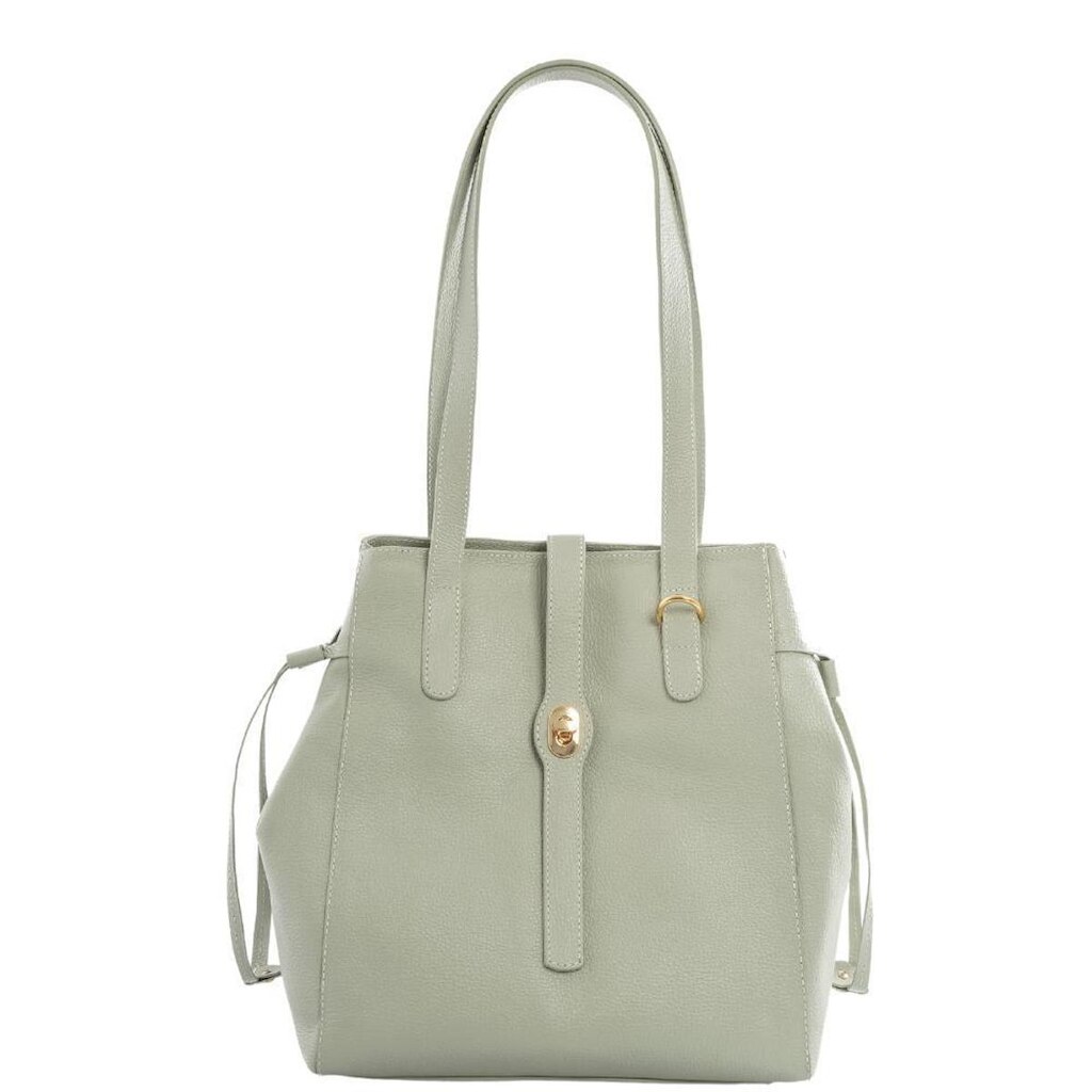 Bolsa Feminina Couro Legítimo Verde com Regulagem lateral e Carteira