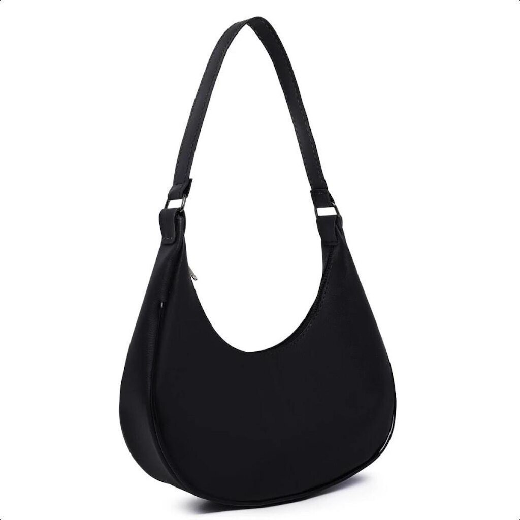 Bolsa Feminina De Ombro E Mão Transversal Meia Lua Moda Sofisticada Estilosa Elegante Casual