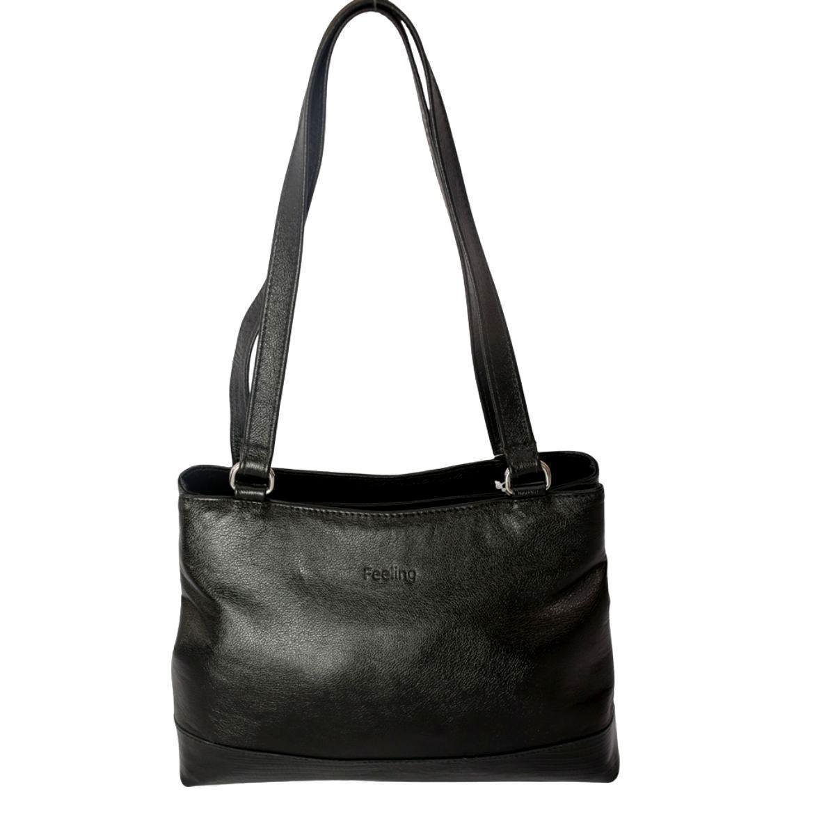 Bolsa Feminina em Couro com Alça Ombro Modelo 20209 Preta Menor preço em Bolsa Feminina em Couro com Alça Ombro Modelo 20209 Preta