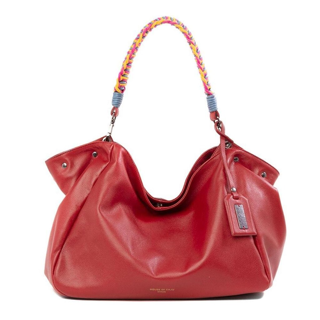 BOLSA FEMININA EM COURO TIRACOLO VERMELHA "ELISA NASCIMENTO"