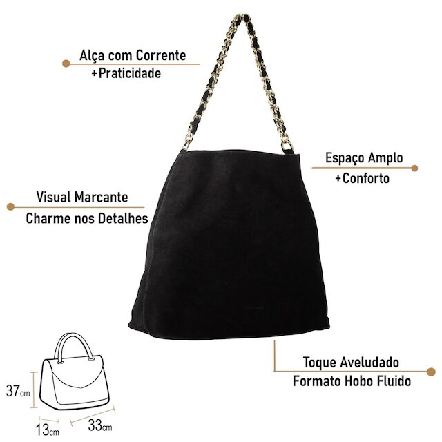 Bolsa Feminina Grande Vicenza Nolita Hobo Camurça 500080018