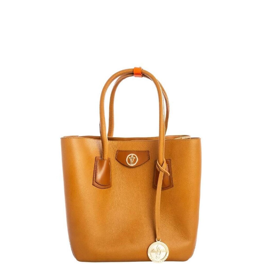 Bolsa Feminina Leopoldine em Couro Legítimo Caramelo com Necessaire Removível