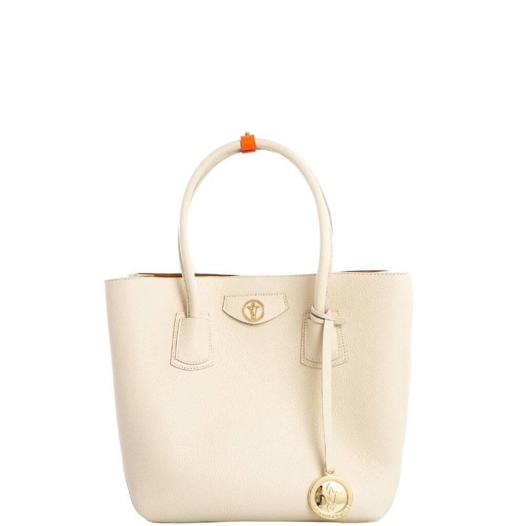 Bolsa Feminina Leopoldine em Couro Legítimo Off White com Necessaire Removível