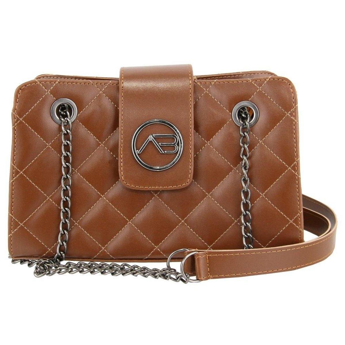 BOLSA FEMININA METALASSE CORRENTE ALICE BORBA - Marrom Menor preço em BOLSA FEMININA METALASSE CORRENTE ALICE BORBA - Marrom
