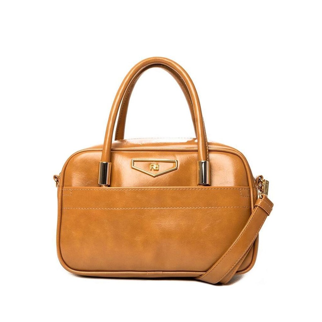 Bolsa Feminina Rafitthy Baú Pequena Bolso Frontal Caramelo