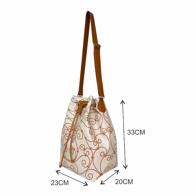 Bolsa Feminina Saco Ombro Tiracolo Arabesco Bege Magicc Bolsas