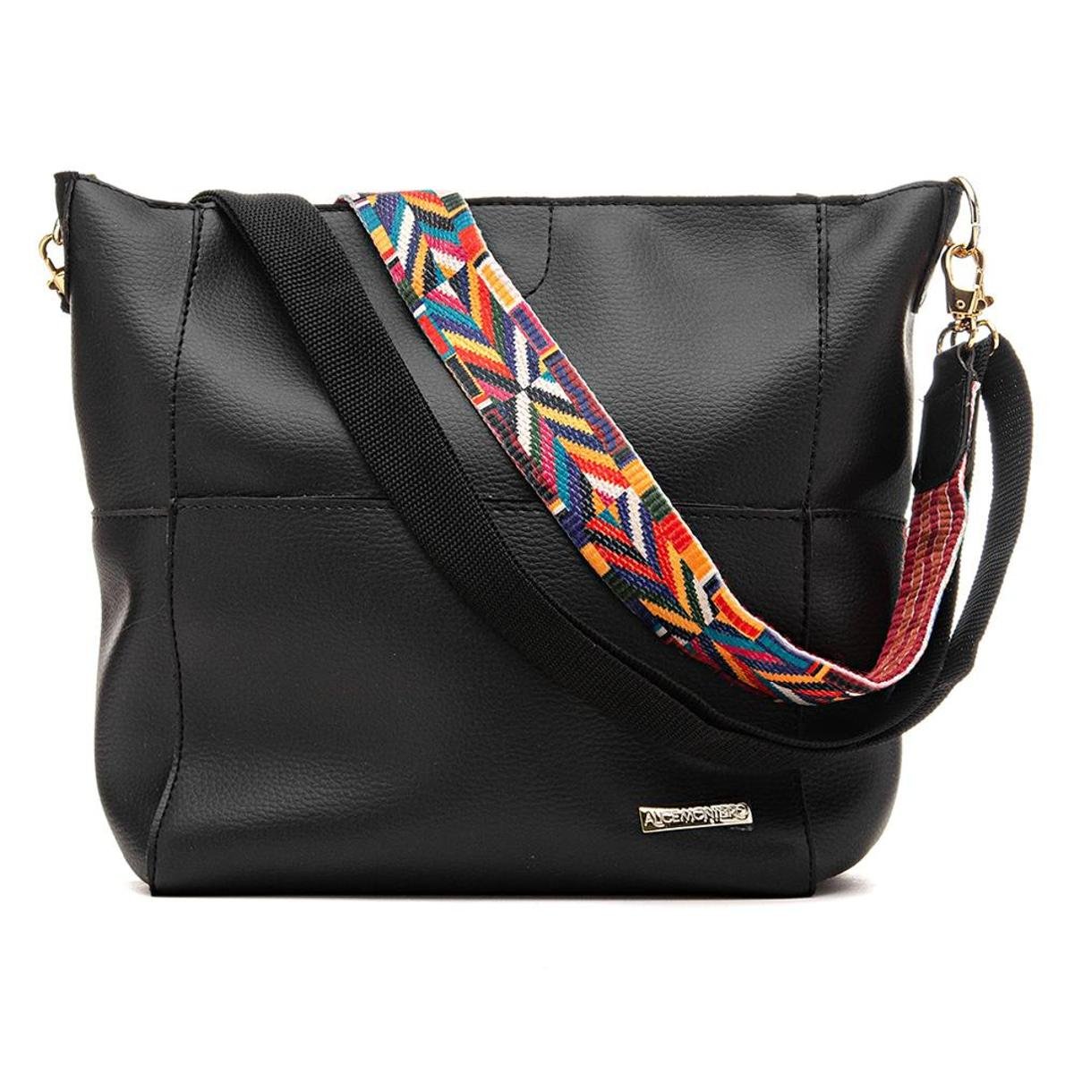 Bolsa Feminina Sacola Bag Las Vegas Charmosa e Elegante Alça Transversal Ombro Colorida Viagem - Preto Menor preço em Bolsa Feminina Sacola Bag Las Vegas Charmosa e Elegante Alça Transversal Ombro Colorida Viagem - Preto