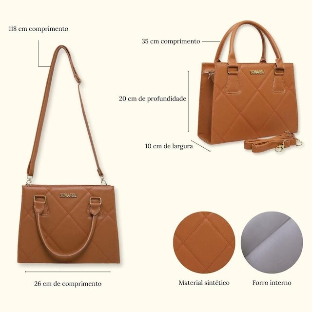 Bolsa Feminina Tira Colo Transversal Com Alça Removivel Schiareli 8150