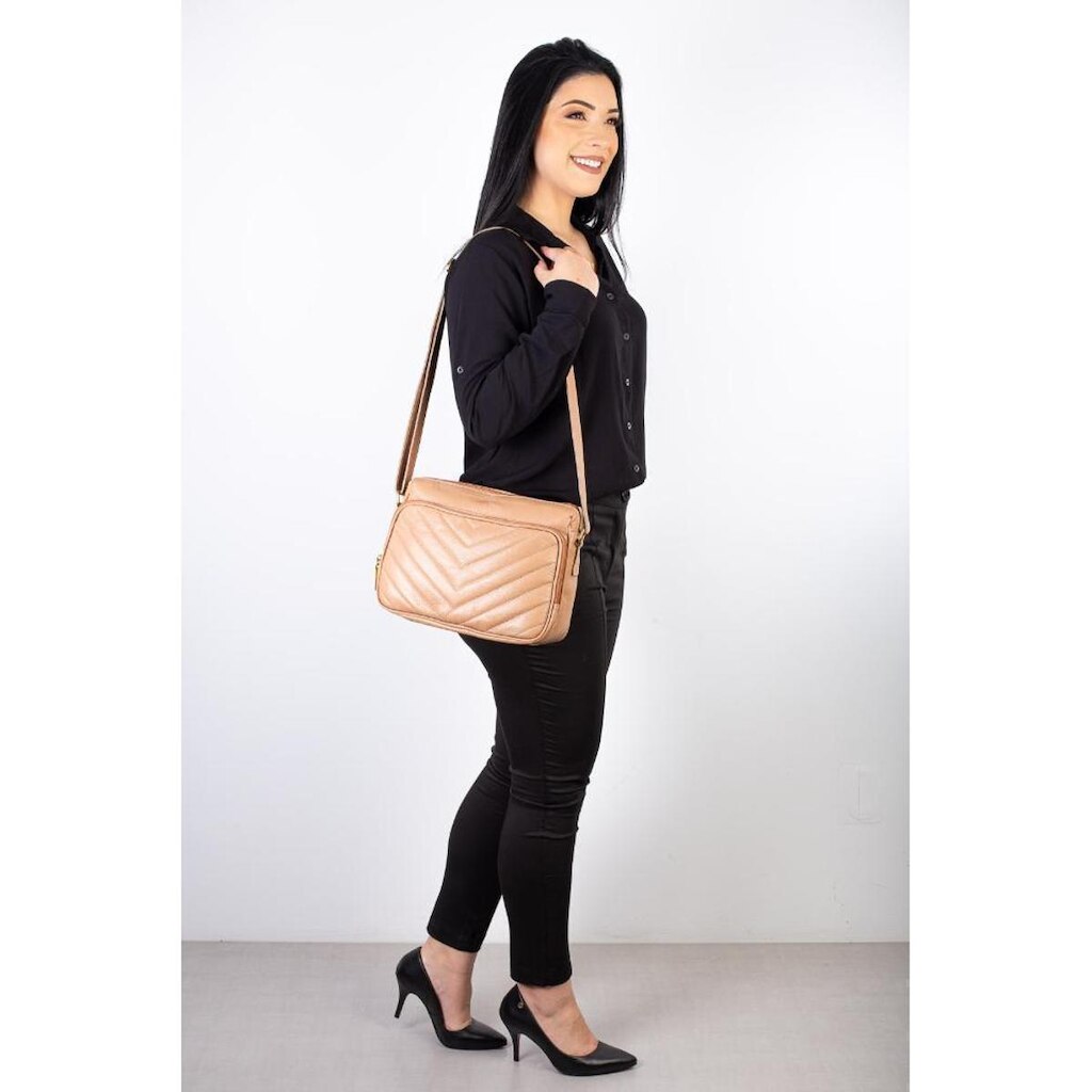 Bolsa feminina tiracolo de couro Anita