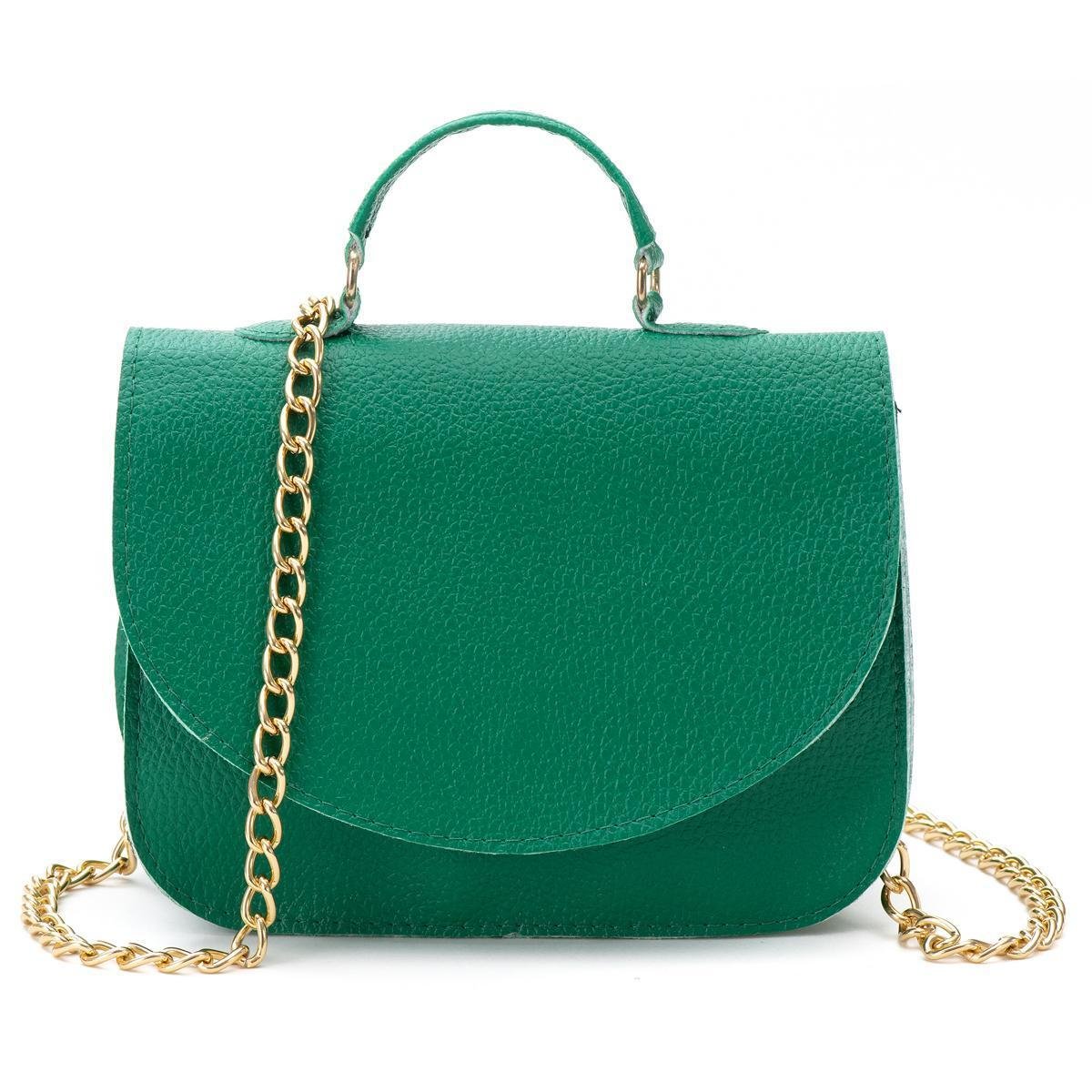 Bolsa Feminina Transversal Alça de Corrente Pequena - Verde Menor preço em Bolsa Feminina Transversal Alça de Corrente Pequena - Verde