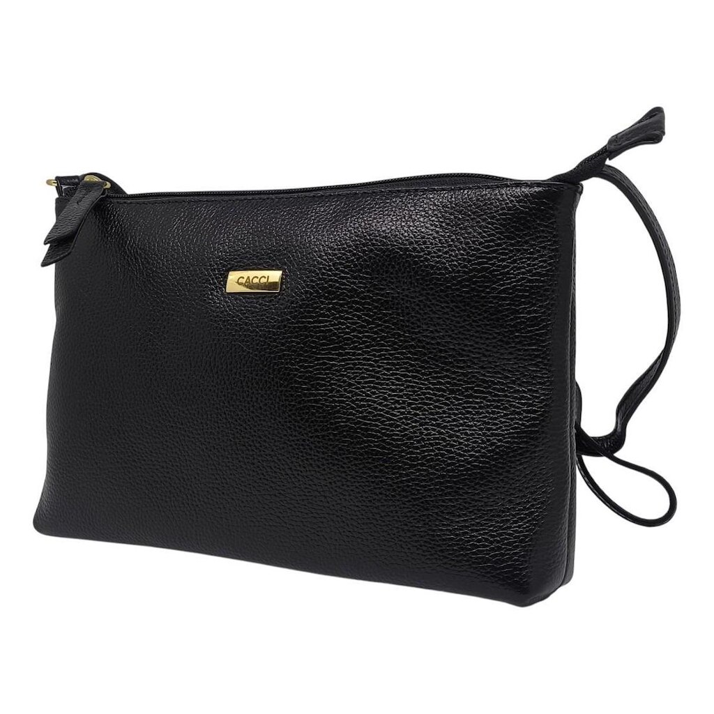 Bolsa Feminina Transversal Alça Longa Ajustável Couro Cacci