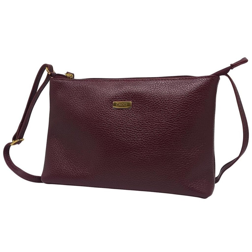 Bolsa Feminina Transversal Alça Longa Ajustável Couro Cacci