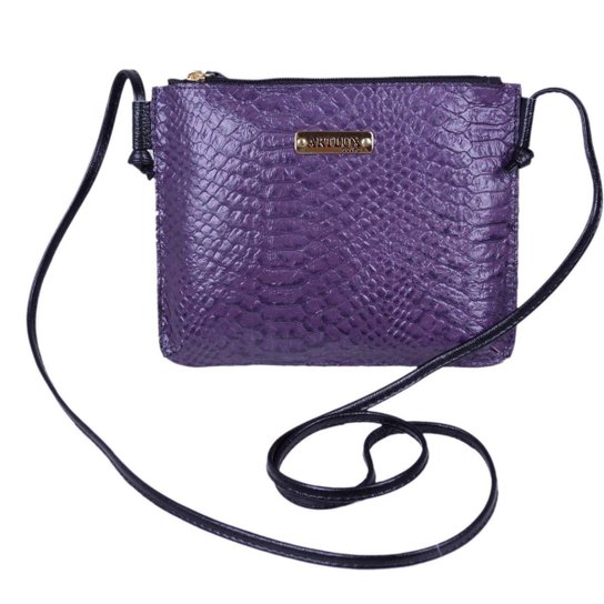 Bolsa Feminina Transversal de Couro - Lilás