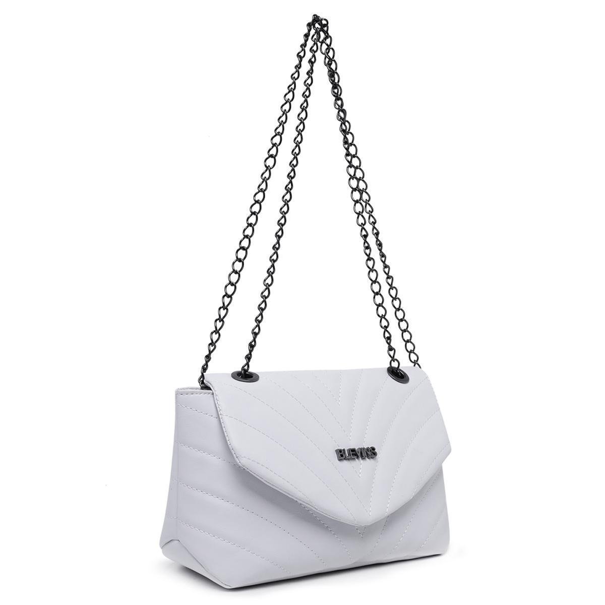 Bolsa Feminina Transversal De Ombro Alça Corrente Balada Metalasse - Branco Menor preço em Bolsa Feminina Transversal De Ombro Alça Corrente Balada Metalasse - Branco