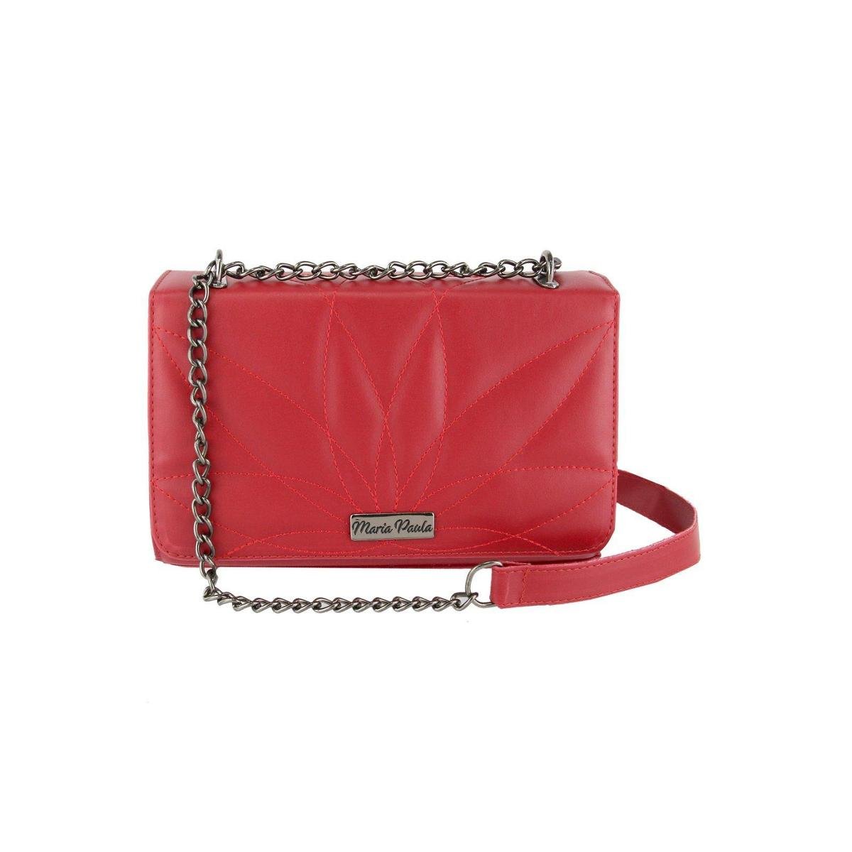 Bolsa Feminina Transversal e Ombro Corrente Metelassê Maria Paula - Vermelho Menor preço em Bolsa Feminina Transversal e Ombro Corrente Metelassê Maria Paula - Vermelho