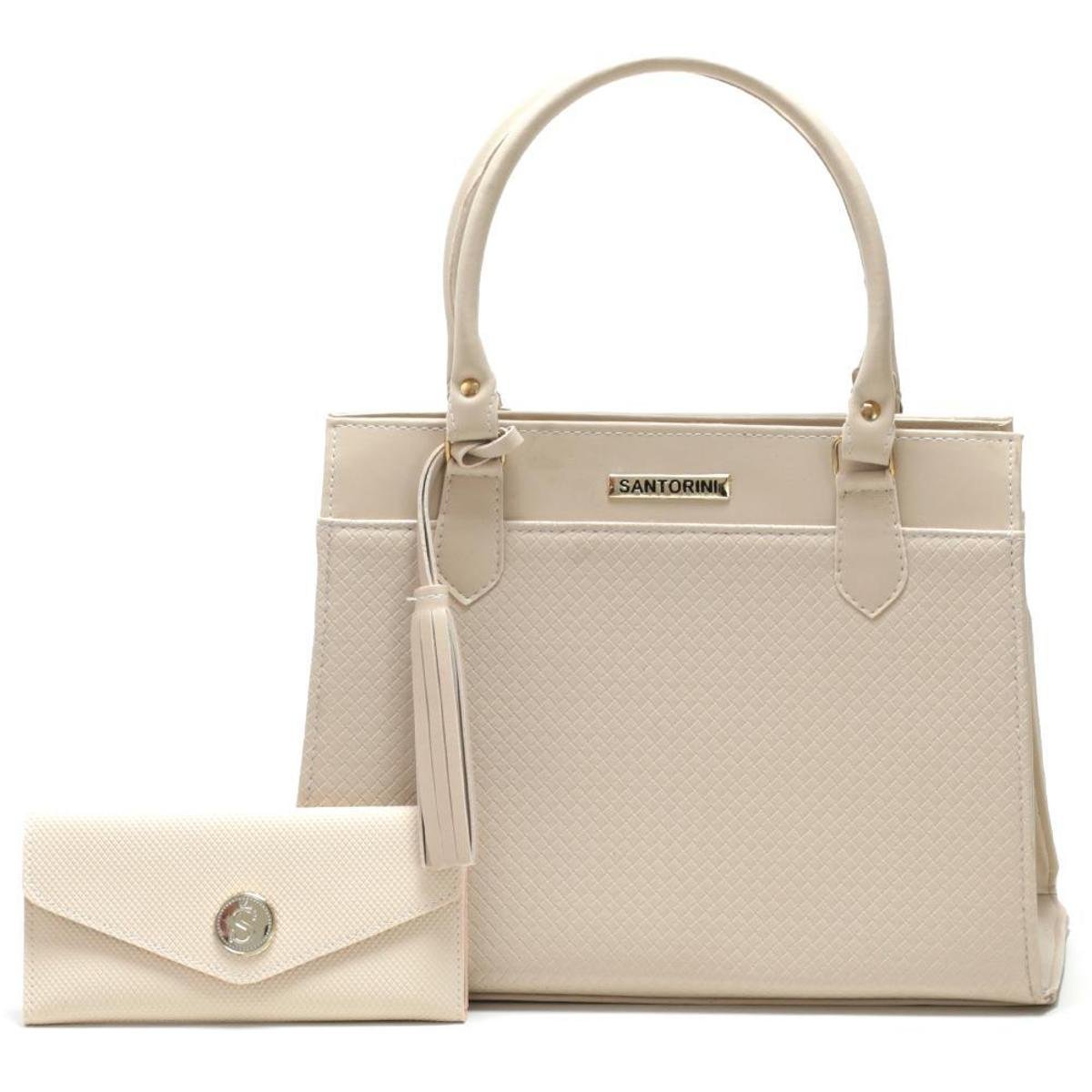 Bolsa Feminina Transversal Grande, Ombro, com alça e Carteira Porta Cartão, Porta moedas - Creme Menor preço em Bolsa Feminina Transversal Grande, Ombro, com alça e Carteira Porta Cartão, Porta moedas - Creme