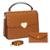 Bolsa Feminina Transversal Pequena + Carteira Kit 2 Peças - Marrom