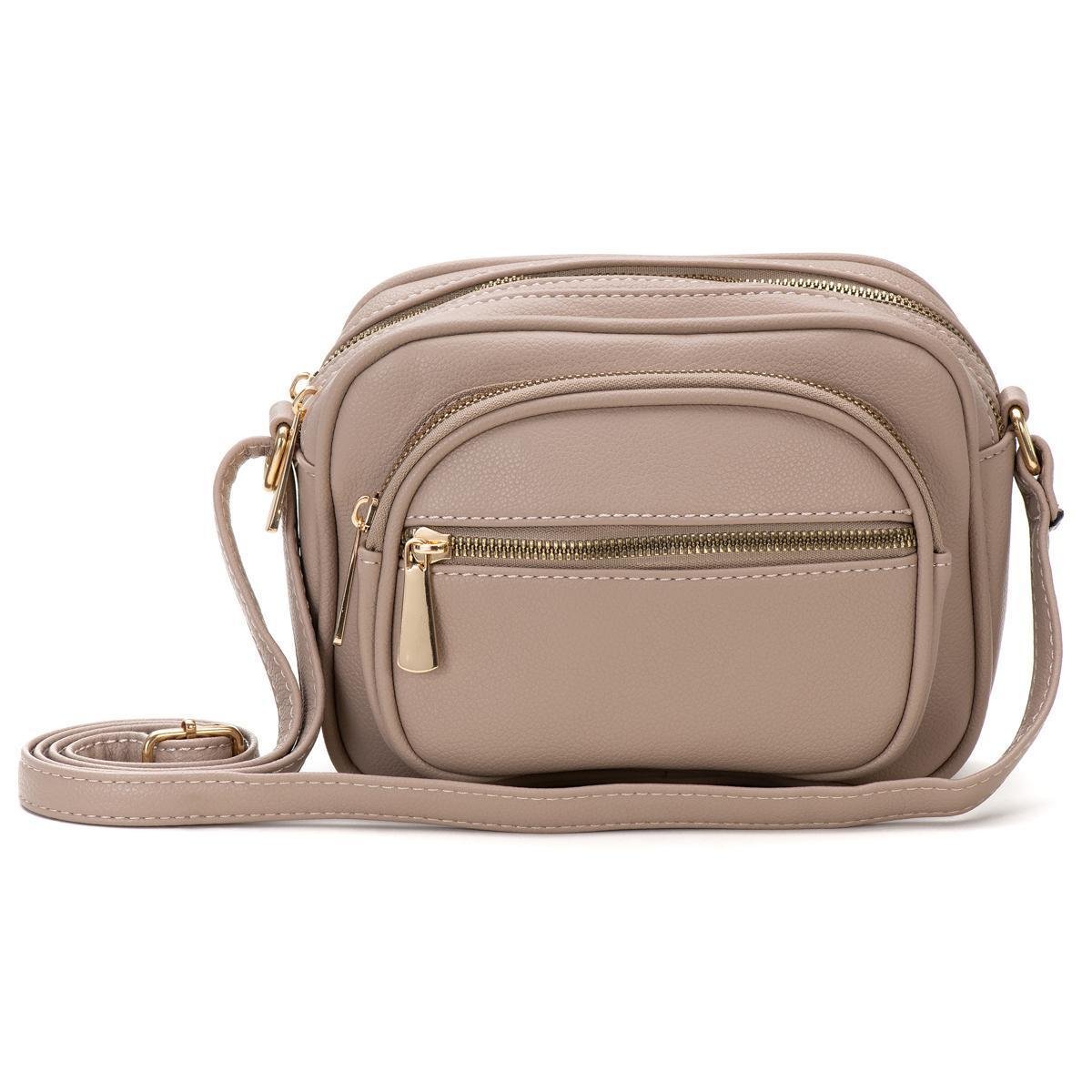 Bolsa Feminina Transversal Pequena Tiracolo Ombro - Nude Menor preço em Bolsa Feminina Transversal Pequena Tiracolo Ombro - Nude