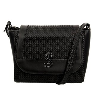 Bolsa Flap Selten Com Textura Fechamento Zíper Conforto Feminina