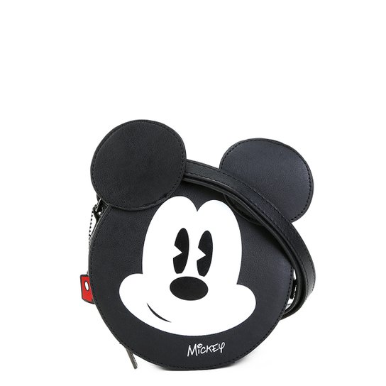 Bolsa Gash Mickey Disney Redonda Transversal - Preto