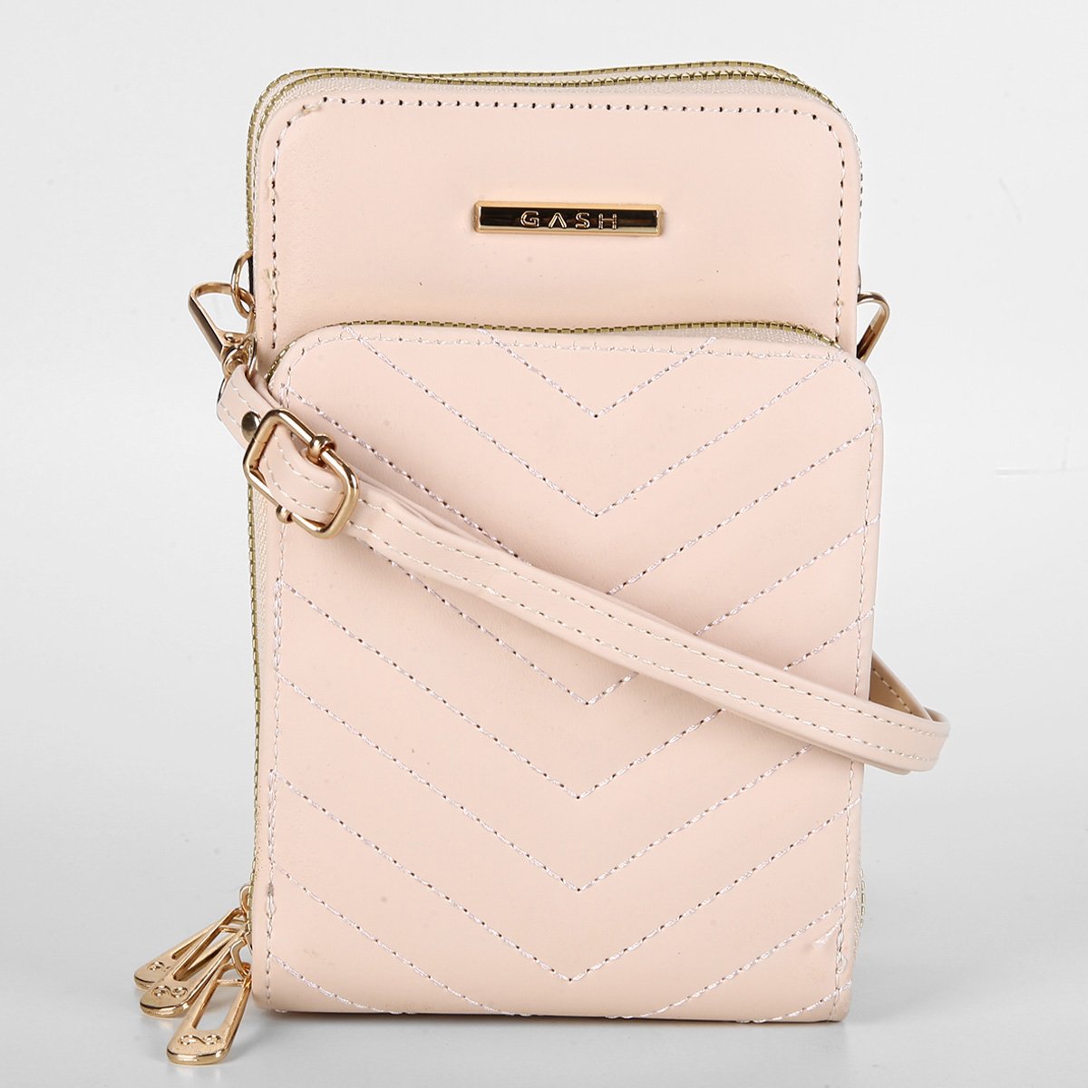 Bolsa Gash Transversal Matelassê Feminina - Bege Menor preço em Bolsa Gash Transversal Matelassê Feminina - Bege