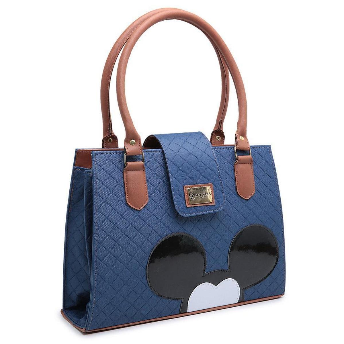 Bolsa Gouveia Costa Mickey Mouse Compacta Alça Dupla Mão Feminina - Azul Escuro Menor preço em Bolsa Gouveia Costa Mickey Mouse Compacta Alça Dupla Mão Feminina - Azul Escuro