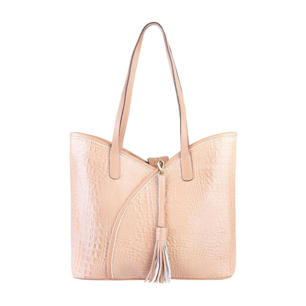 Bolsa grande de couro croco Rachel