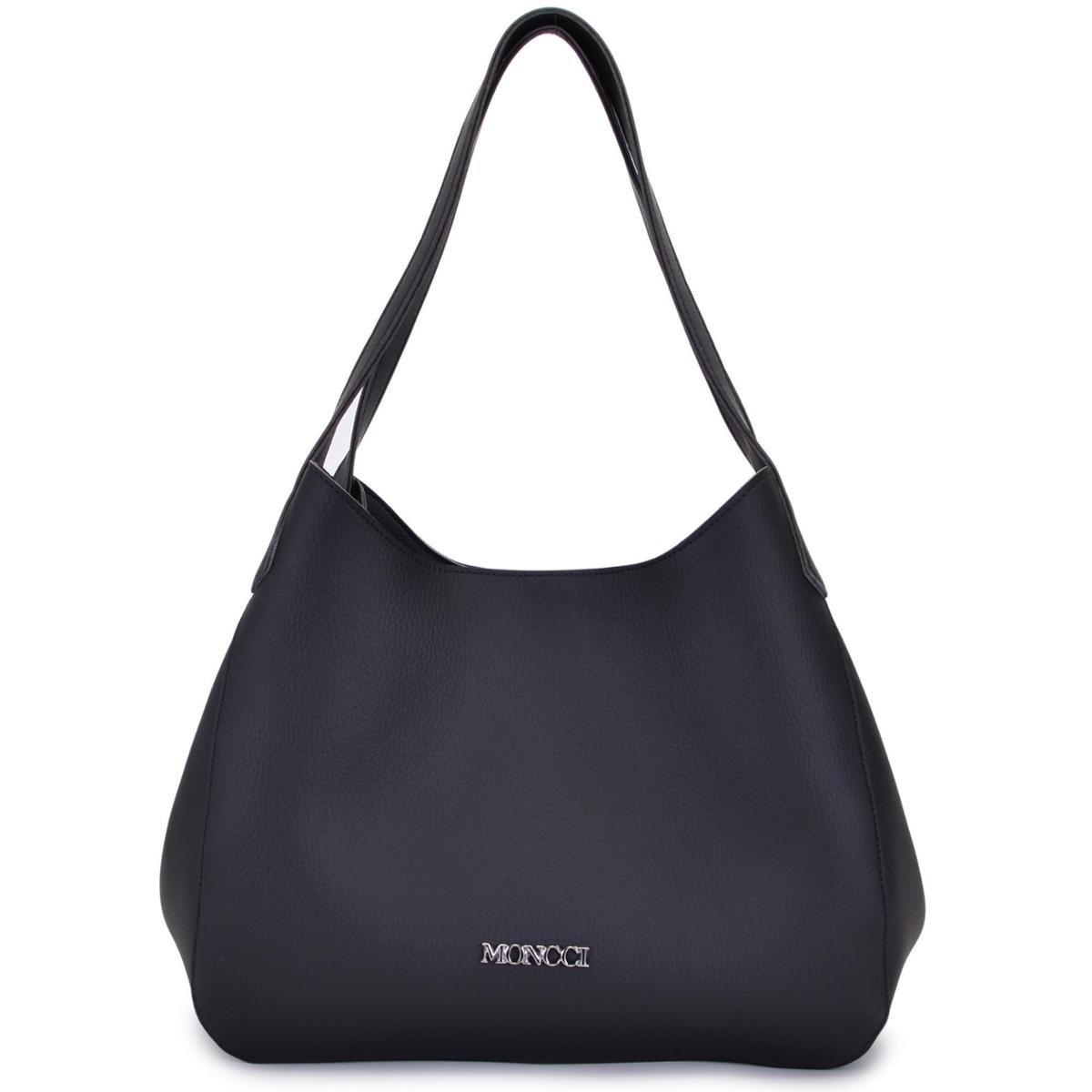 Bolsa grande de ombro feminina forrada fechamento com ziper com reparticao bolsa demae
