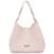 Bolsa grande de ombro feminina forrada fechamento com ziper com reparticao bolsa demae - Marfim