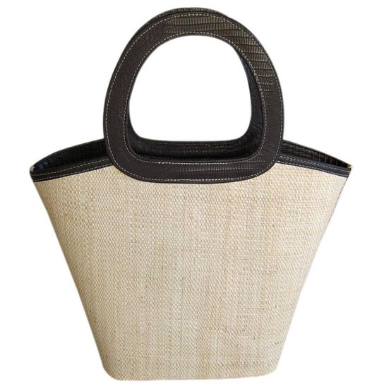 Bolsa Grande de Palha com Alça Moda Praia - Bege