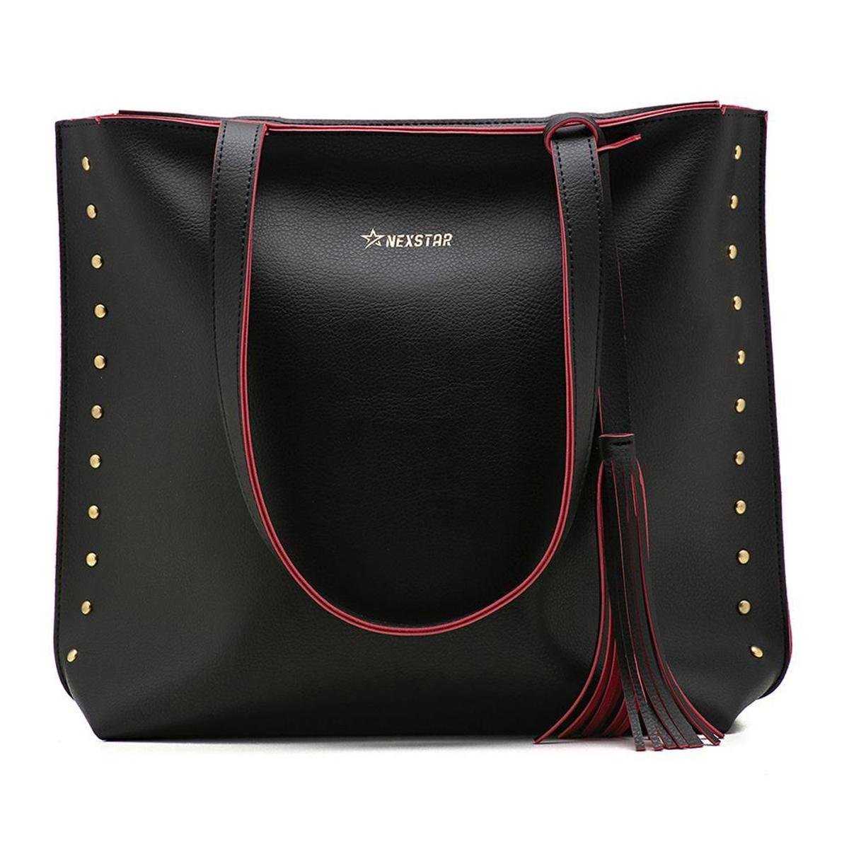 Bolsa Grande Estilosa Lançamento Alça Pequena de Ombro Tipo Sacola Nexstar - Preto+Vermelho é ruim? Bolsa Grande Estilosa Lançamento Alça Pequena de Ombro Tipo Sacola Nexstar - Preto+Vermelho é boa?