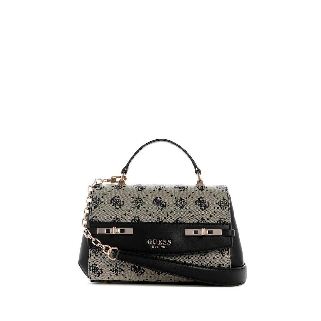 Bolsa Guess Melinda Logo Top Handle Flap Preto - JP990220