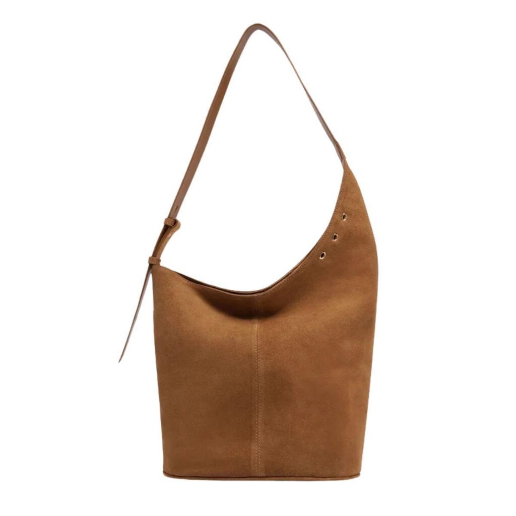 Bolsa Hobo Couro Acamurçado Enviezada Lançamento Arezzo