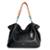 Bolsa House of Caju Saco Couro Apliques Feminina - Preto